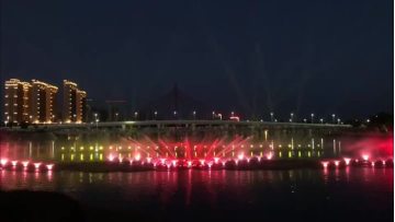 wonderful lake fountain with music