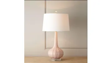 Chic Pink Striped Pumpkin Lamp for Modern Bedroom Aesthetics1