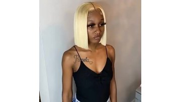 Virgin hair transparent lace blonde 613 bob wig human hair 4x4 lace closure wig red orange pink purple 613 bob cut wig pervin1
