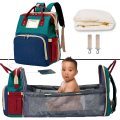 3in1 Foldable Baby Bed Crib Diaper Bag for Mom Organizer Protable Travel baby diaper Changing Station with USB Charging Port