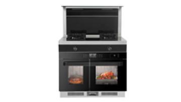 Home Kitchen 4 in 1 Integrated Stove In Cooker Multi-functional Gas Hob+range hood +Single Steam and Single Oven1