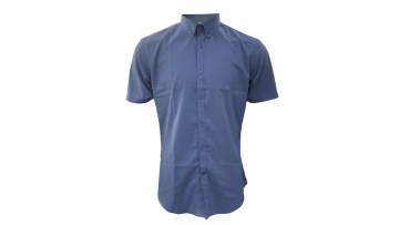 dark blue short sleeve office shirt