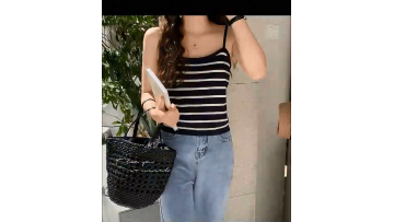 Stripe condole belt summer explodes sweet female dress small vest 100 match knit unlined upper garment of short paragraph1