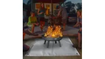 BBQ Accessories Silver Fiber Glass Silicone Fireproof Fire Pit Mat Under Grill Mat BBQ mat1