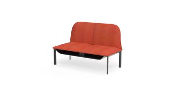 Patented Armless Twin - Seater Sofa with Injection - molded Shaped Foam Upholstery Beneath - seat Storage and Optional Charging Port Modular Assembly Baked - Paint Egg - shaped Metal Legs Perfect for Of