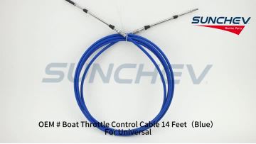 Boat Throttle Control Cable 14 Feet（Blue）