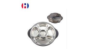 Reusable safe four-compartment stainless steel bento box lunch box1