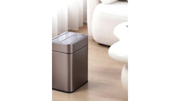 9830 Stainless Steel Wings-Open Sensor Trash Bin with Trash Bag Fixer Ring