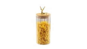 1000ml Large Capacity Elk Stripe Sealed Moisture-Proof Kitchen Food Storage Container Glass Spice Jar with Bamboo Lids1