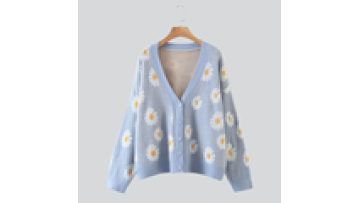 custom Women Long sleeves colorful Sweater Floral Pattern Casual Cardigan Y2K Style Streetwear Aesthetic1