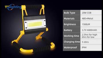 New 1500lm 20W work light led Rechargeable Portable cob led work light With Power Bank1