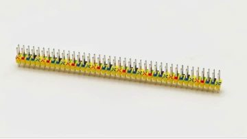 2.54mm Pitch Colored Pin Header Connector Dual Row Straight SQ0.64mm H:2.5mm 2*40P Yellow