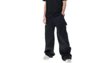 OEM High Quality Wide Legged Stacked Flare Cargo Polyester Track Pants Men1
