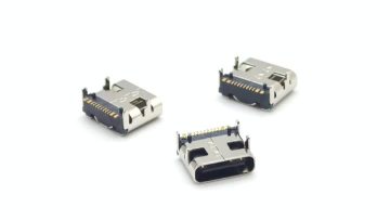 TYPE C USB Female Connector 16P Stainless Steel Copper-exposed