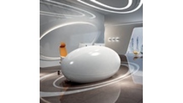 White Oval Glossy Real Wood Grade Glossy Solid Surface Round Counter Hotel Front Table Modern Office Furniture Reception Desk1