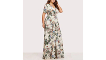 Custom Maxi Long Dress Designs For Fat Women Casual Dresses Standard Floral Printed Knitted Rayon1