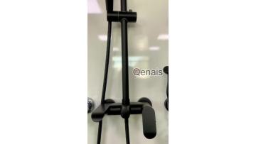Blackened Shower Faucet Set With Square Handle