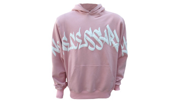 pink puff print hoodie