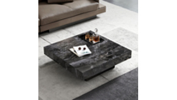 Modern luxury living room furniture square marble top coffee table stainless steel base hotel coffee table1