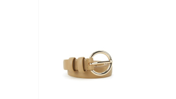 Light Khaki Premium Genuine Leather Thin Belt