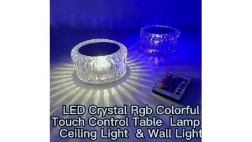 Remote+Touch Ctrl Led Crystal Colorful Dimmable Rechargeable Table Lamp Aisle Ceiling Wall Light For Study Living Room Corridor1