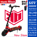 Original Kaabo Mantis 2000W dual motor e-scooter LG battery 60V 24.5Ah electric scooter two wheel foldable skateboard hydraulic