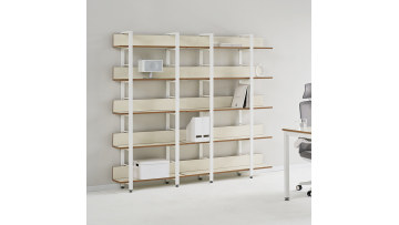 PLS06+08 Industrial Bookshelf - Slim Depth Wooden & Iron Frame