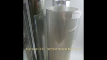 clear rigid RPET recycled material food grade
