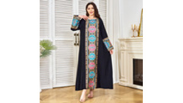 High Quality 2025 Elegant Embroidered Sequin Party Dress Middle East Robes Abaya Women Muslim Dress Dubai Abayas1