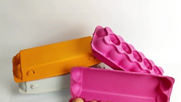 biodegradable molded pulp custom 12 cell egg carton with colorful1
