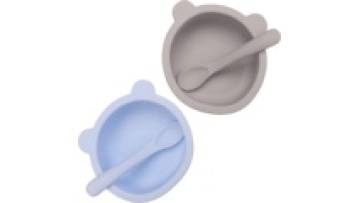 Silicone baby bowl  cute ears special auxiliary food bowl fall-resistant scalding non-displacement food grade suction bowl1