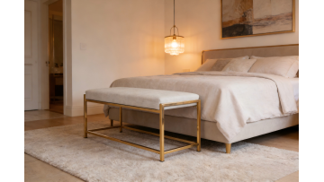 TL-AB04G Upholstered Bench with Golden Stainless Steel Legs for Modern Living Spaces