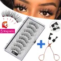 New MBA 5 Magnetic Eyelashes Curler Set Long 3D Mink Magnetic lashes Wear faux cils magnetique Natural Thick False Eyelashes