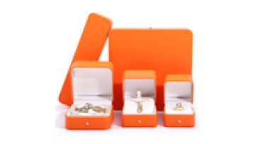 Hanhong 2023 Hot Custom Logo Orange Gift Box Travel Jewelry Organizer Necklace Ring Earrings Jewelry Box Leather1