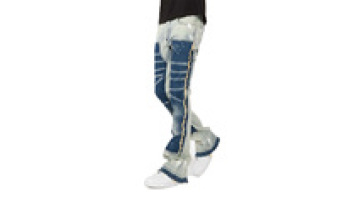 Custom Wholesale Side Stripe Denim Jeans Men Pants Print Cotton Customize1