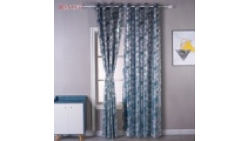 Newest design hot sales velvet drapes curtain foil printing floral leaves design ready made velvet curtains luxury1
