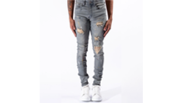 Men's Coolest Destroyed Wash Paint Splash Slim Fit Stretch Jeans1