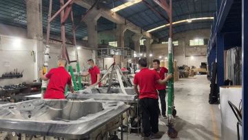 The workshop for installing skirts