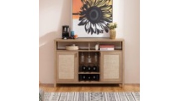 New material natural door side nordic style  modern designs storage  solid wood living room  rattan kitchen cabinet1