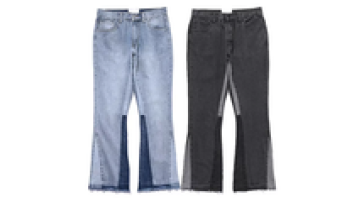 Designer Best Quality Blank Hand Painted Washed Black Flared Jeans for Men1