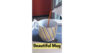 Charming Grey and Yellow Lattice Cup: Unboxing and