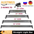 22" 32" 42" 52" 7D Tri-row LED Light Bar Straight Work Lamp Fit 4x4 Truck ATV RZR Trailer Car Roof Offroad Driving Bar Light Car