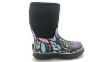 Fashion Ladies Neoprene Gumboot Flower Print1