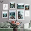Forest Mountain Lake Famous Scenery Poster Nordic Style Canvas Print Nature Landscape Art Painting Wall Picture Home Decoration