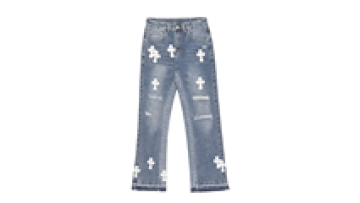 Vintage Blue Flared Regular Fit Ripped Jean Jeans Men Custom Denim Pants Men1
