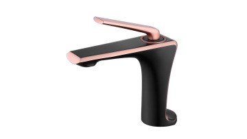 ​All Brass Brushed Gold and Black Basin Faucet