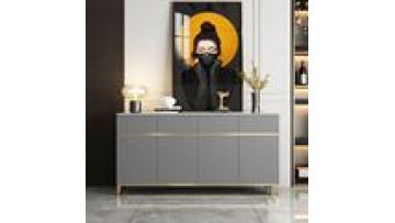 Luxury Modern Stone Top Buffet Sideboard Cabinet with 4 Drawers and 2 Doors1