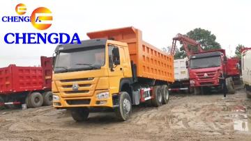 yellowused dump truck