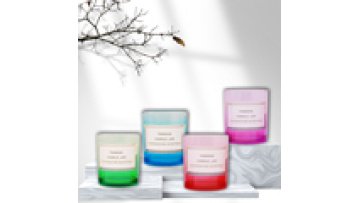 New Pattern Frosted Glass Candle Jar Multi-Color Glass Candle Holder With Wooden Lid For Home1