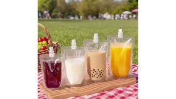 Food Grade Transparent Spout Bag for Juice, Milk & Liquid Foods